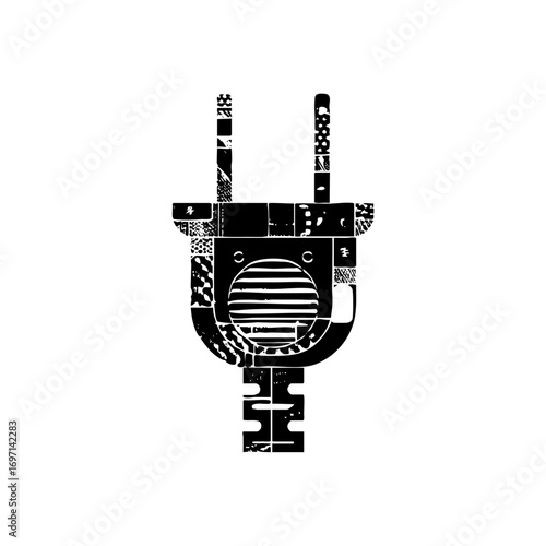 Vector Bold electric plug rock and roll hand sign .