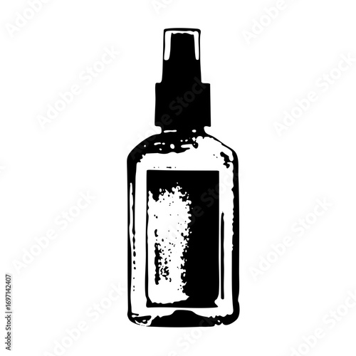 Vector Black silhouette of a spray bottle .