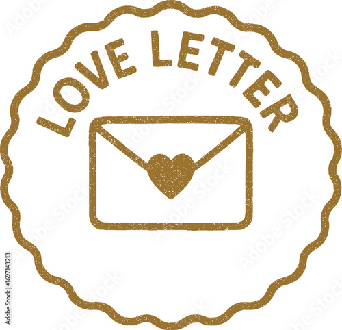 Vector art of love letter icon with heart symbol