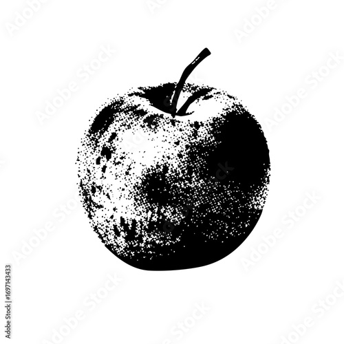 Vector Monochrome with stem and leaf