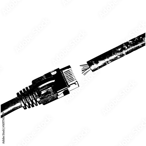 Vector Disconnected network illustrates digital disruption.