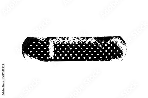 Vector Distressed bandage with circular perforations.