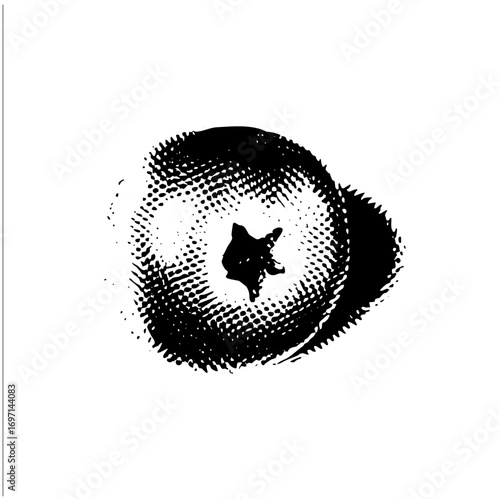 Vector Abstract spiral with central silhouette.