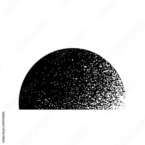 Vector Abstract halftone semicircle element.