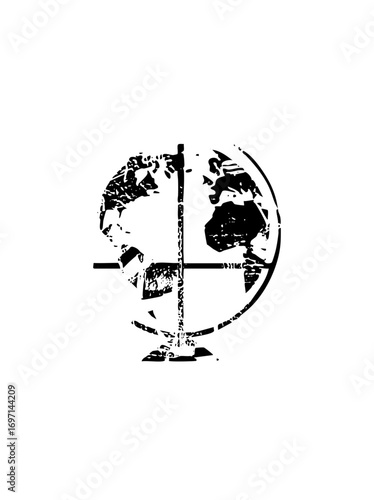 Vector Abstract globe split by a cross symbol .