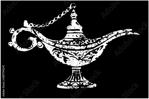 Vector Ornate lamp features a detailed curving .