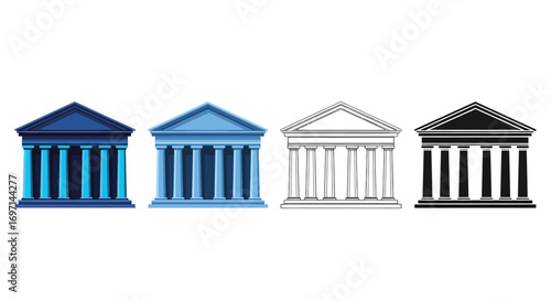 Set of classic building icons, vector illustration design