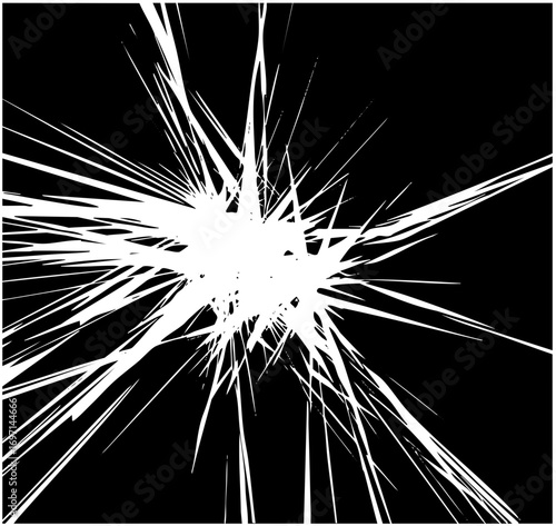 Vector Dynamic explosion of radiating white lines creates a striking impact effect.