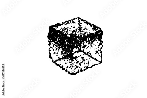 Vector Detailed of a fractured rock fragment.