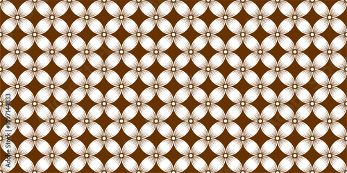 Traditional Islamic floral pattern in Brown and white, seamless vector template for backgrounds, fabric printing, wrapping designs, and cultural themes