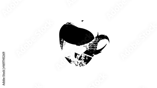 Vector Abstract silhouette of a face with fragmented details.
