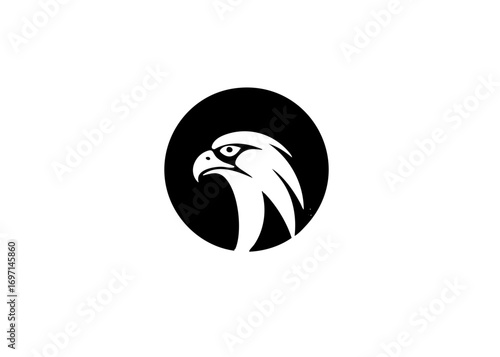 Vector Elegant head emblem within a circular frame.