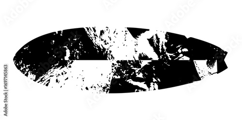 Vector Abstract distressed oval shape with fragmented texture.