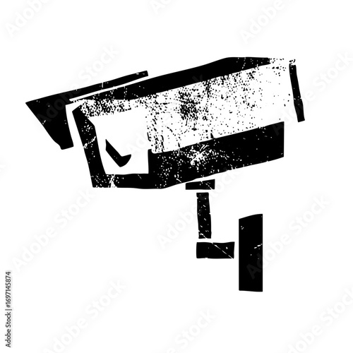 Vector Abstract security camera with a distressed texture.