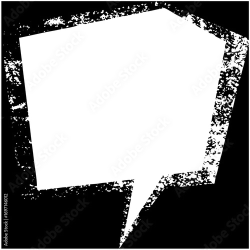Vector Distressed speech bubble with a textured edge.