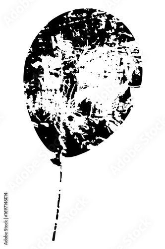Vector Abstract balloon with dripping ink effect.