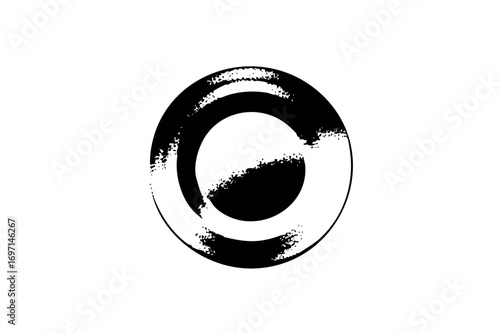 Vector Abstract circular with distressed brushstroke effect.