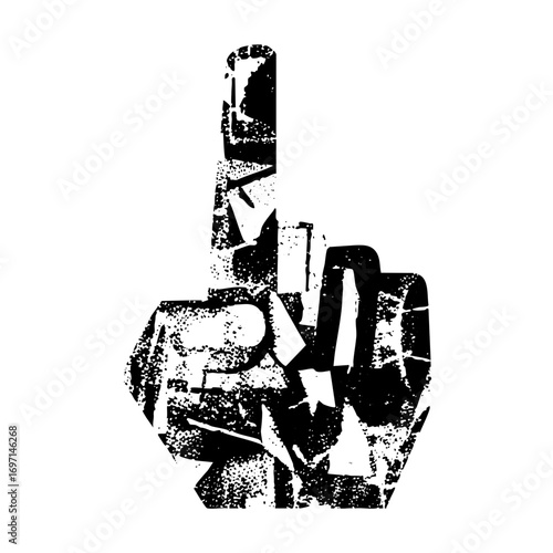 Vector Distressed Hand Gesture