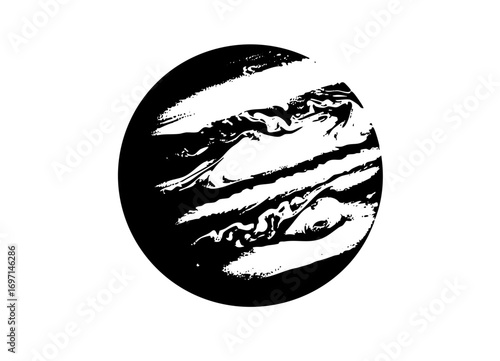 Vector Striking vector of a banded planet with atmospheric details.