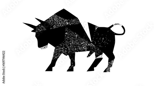 Vector Bold bull with textured details.