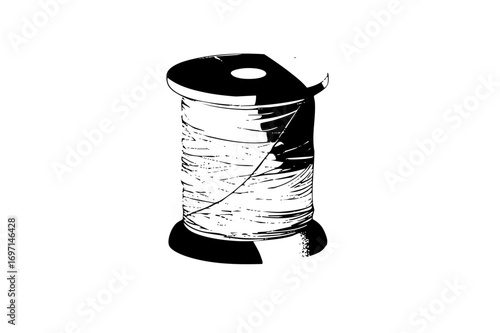 Vector Detailed of a thread spool with visible winding.