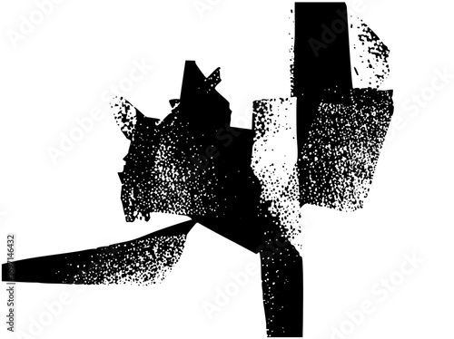 Vector Abstract black shapes create a dynamic fragmented composition.