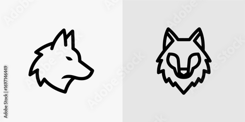 Vector Illustration of Wolf Head Icon for Logo, Mascot, and Design