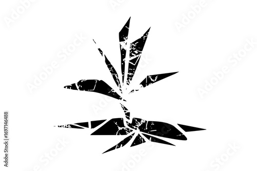 Vector Abstract botanical of a cannabis leaf.