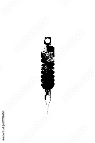 Vector Abstract tattoo machine in black
