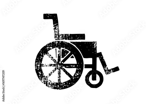Vector Black wheelchair depicts mobility assistance.