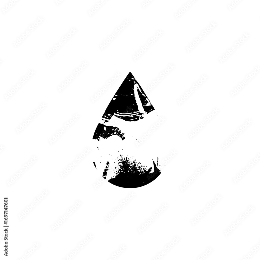 Fototapeta premium Vector Abstract droplet with distressed texture.