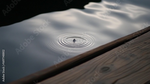 Water Drop Ripple on Wood
