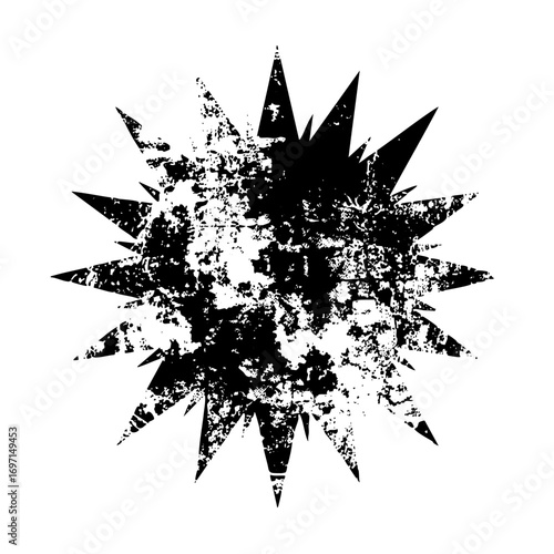 Vector Abstract starburst explosion with distressed texture.