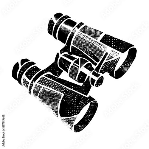 Vector Abstract telescope with geometric shapes.