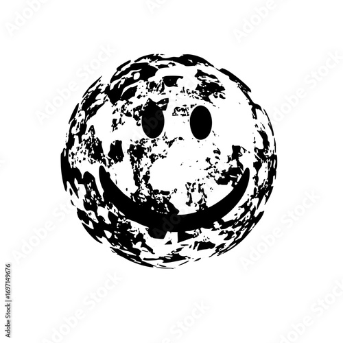 Vector Distressed face with a rugged textured appearance.