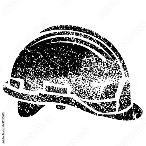 Vector Distressed hard hat conveys workplace safety.