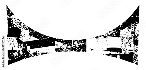 Vector Distressed bow tie with a textured fragmented aesthetic.