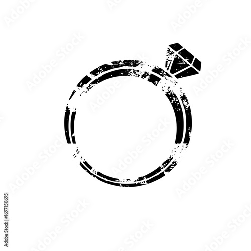 Vector Elegant ring with a diamond stone.