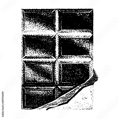 Vector Broken chocolate bar with distinct squares