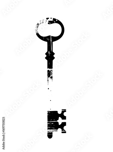 Vector Abstract key with puzzle piece integration.