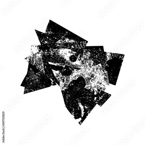 Vector Abstract fragmented shapes create a dynamic distressed .