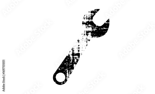 Vector Distressed wrench depicts tool breakdown.