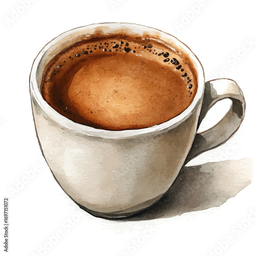 watercolor of Coffee, vector, isolated on a white background.