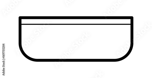 Jetted Pocket with Flap technical fashion illustration. Flat apparel template front view. Women, men unisex style item CAD mockup isolated on white background