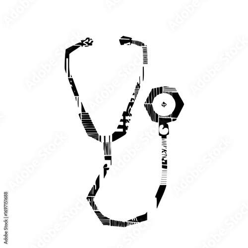 Vector Abstract robotic arm with geometric details.