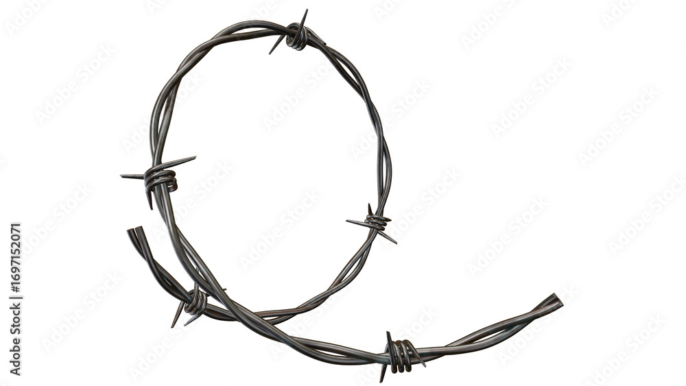 Obraz premium Barbed Wire Circular Coil