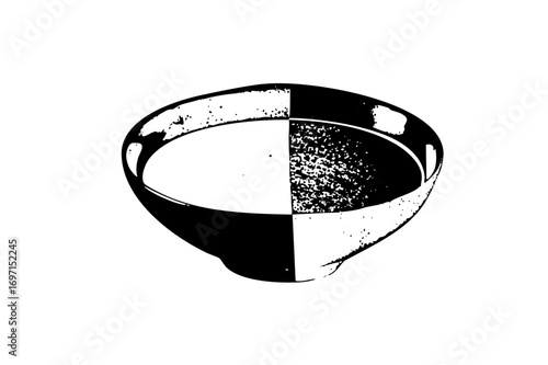 Vector Abstract bowl with contrasting halves