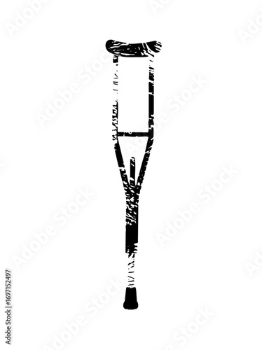 Vector Black crutch with a hand grip
