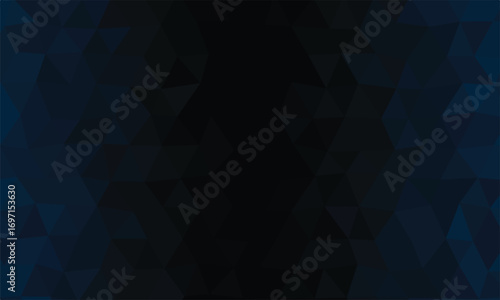 Deep Blue and Black Polygonal Geometric Background with Dark Gradient abstract pattern