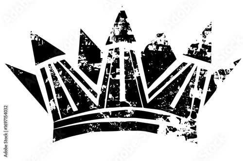 Vector Distressed crown with sharp points.